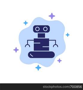 Exoskeleton, Robot, Space Blue Icon on Abstract Cloud Background