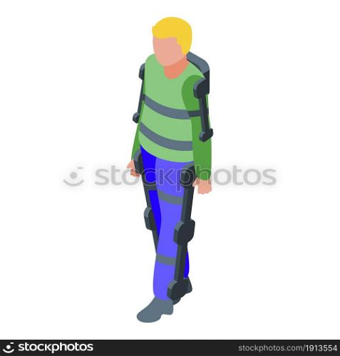 Exoskeleton suit icon isometric vector. Human robot. Cyber body. Exoskeleton suit icon isometric vector. Human robot