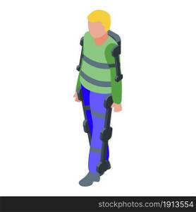 Exoskeleton suit icon isometric vector. Human robot. Cyber body. Exoskeleton suit icon isometric vector. Human robot