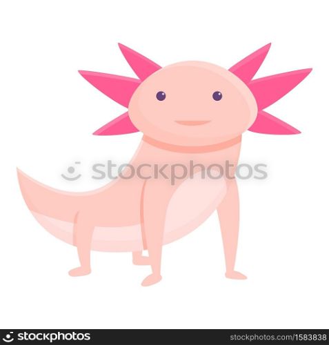 Exotic axolotl icon. Cartoon of exotic axolotl vector icon for web design isolated on white background. Exotic axolotl icon, cartoon style