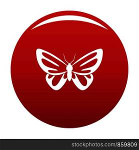 Exotic butterfly icon. Simple illustration of exotic butterfly vector icon for any design red. Exotic butterfly icon vector red