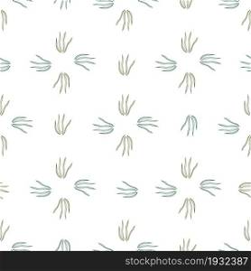 Exotic doodle grasss seamless pattern isolated on white background. Nature botanical wallpaper. Design for fabric, textile print, wrapping, cover. Simple vector illustration.. Exotic doodle grasss seamless pattern isolated on white background.
