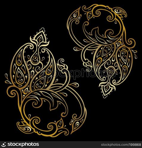 Exotic Paisley. Ethnic ornament. Hand Drawn Boho Vector illustration. Exotic Paisley. Ethnic ornament, Hand Drawn Boho Vector illustration