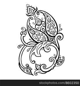 Exotic Paisley. Ethnic ornament. Hand Drawn Boho Vector illustration. Paisley. Hand Drawn Boho ornament. Vector illustration