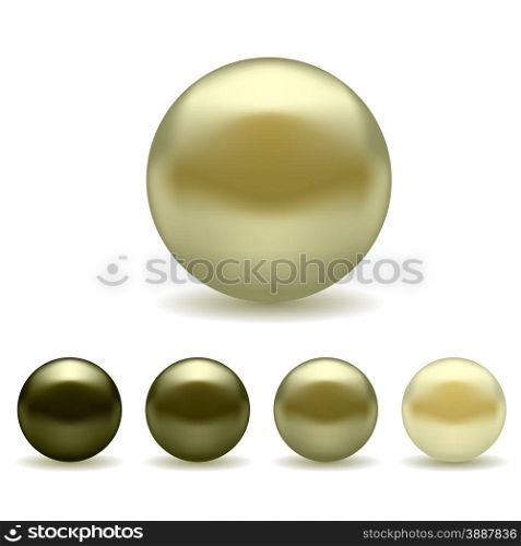 Exotic Pearl Set Isolated on White Background. Pearl Set