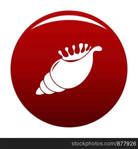 Exotic shell icon. Simple illustration of exotic shell vector icon for any design red. Exotic shell icon vector red