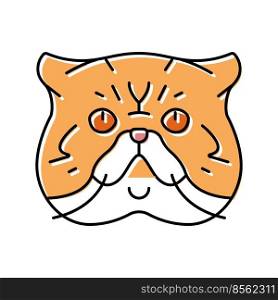 exotic shorthair cat cute pet color icon vector. exotic shorthair cat cute pet sign. isolated symbol illustration. exotic shorthair cat cute pet color icon vector illustration
