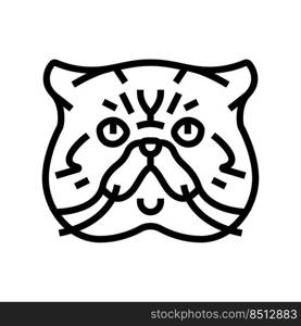 exotic shorthair cat cute pet line icon vector. exotic shorthair cat cute pet sign. isolated contour symbol black illustration. exotic shorthair cat cute pet line icon vector illustration