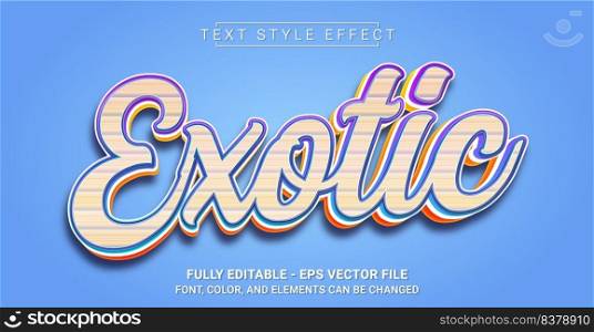 Exotic Text Style Effect. Editable Graphic Text Template.