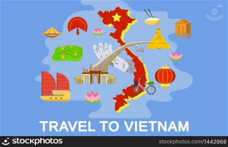 Exotic Vietnam country concept banner. Flat illustration of exotic Vietnam country vector concept banner for web design. Exotic Vietnam country concept banner, flat style