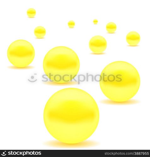 Exotic Yellow Pearl Isolated on White Background.. Yellow Pearl