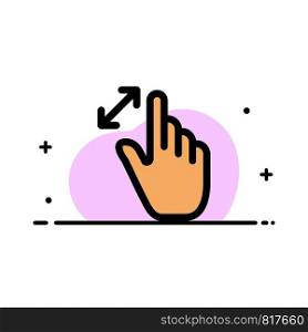 Expand, Gestures, Interface, Magnification, Touch Business Flat Line Filled Icon Vector Banner Template
