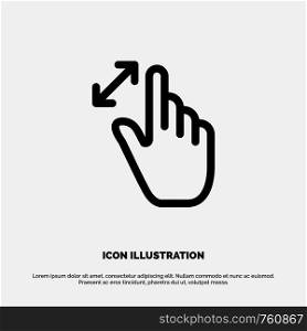 Expand, Gestures, Interface, Magnification, Touch Line Icon Vector