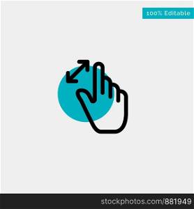 Expand, Gestures, Interface, Magnification, Touch turquoise highlight circle point Vector icon