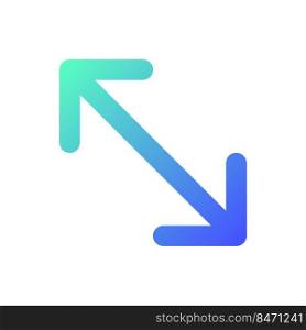 Expand pixel perfect gradient linear ui icon. Gesture on touch screen. Zoom out player window. Line color user interface symbol. Modern style pictogram. Vector isolated outline illustration. Expand pixel perfect gradient linear ui icon