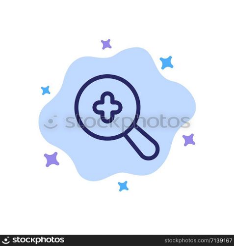 Expanded, Search, Plus Blue Icon on Abstract Cloud Background