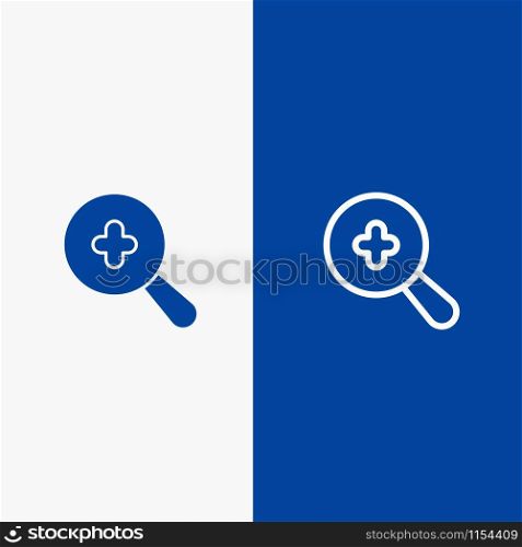 Expanded, Search, Plus Line and Glyph Solid icon Blue banner Line and Glyph Solid icon Blue banner