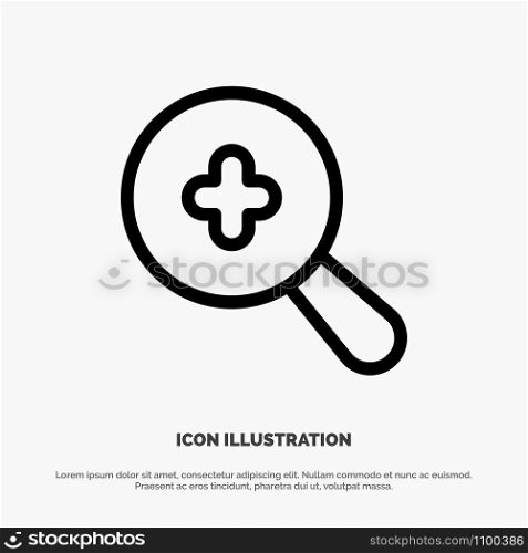 Expanded, Search, Plus Line Icon Vector