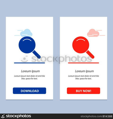 Expanded, Search, Ui Blue and Red Download and Buy Now web Widget Card Template