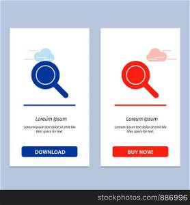 Expanded, Search, Ui Blue and Red Download and Buy Now web Widget Card Template
