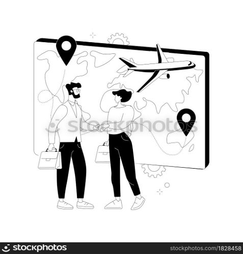 Expat work abstract concept vector illustration. Expat job listing, effective migrant workers, expatriate program, outside country employment, international work opportunity abstract metaphor.. Expat work abstract concept vector illustration.