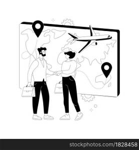 Expat work abstract concept vector illustration. Expat job listing, effective migrant workers, expatriate program, outside country employment, international work opportunity abstract metaphor.. Expat work abstract concept vector illustration.