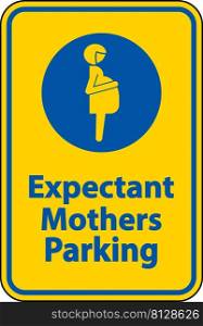 Expectant Mother Parking Sign On White Background