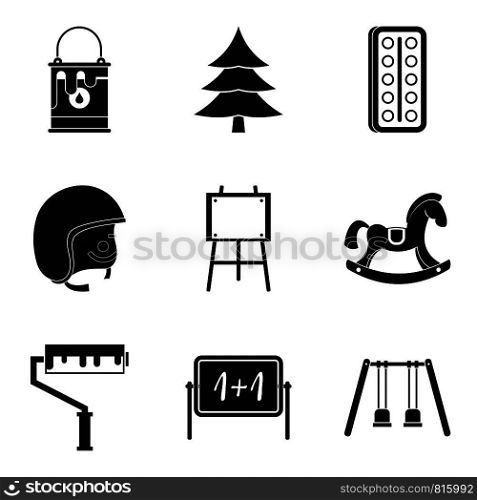 Expectations child icons set. Simple set of 9 expectations child vector icons for web isolated on white background. Expectations child icons set, simple style