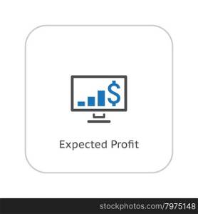 Expected Profit Icon. Business Concept. Flat Design. Isolated Illustration.. Expected Profit Icon. Business Concept. Flat Design.