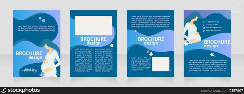 Expecting baby soon blank brochure design. Template set with copy space for text. Premade corporate reports collection. Editable 4 paper pages. Rounded Mplus 1c Bold, Nunito Light fonts used. Expecting baby soon blank brochure design