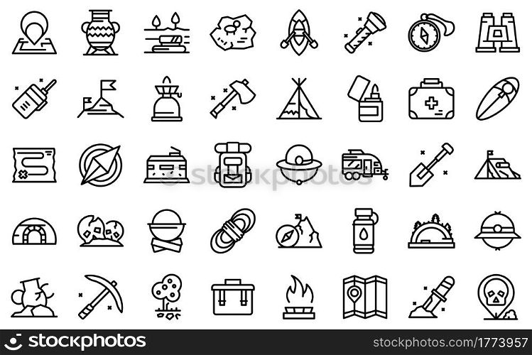 Expedition icon. Outline expedition vector icon for web design isolated on white background. Expedition icon, outline style