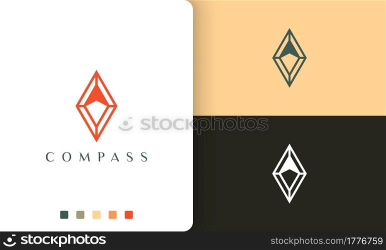 expedition or compass logo vector design with simple and modern style