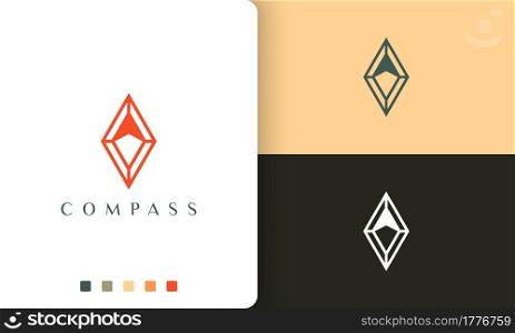 expedition or compass logo vector design with simple and modern style