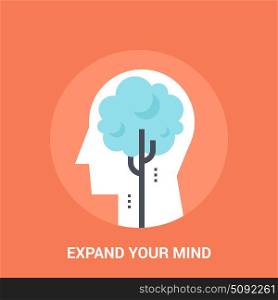 expend your mind icon concept. Abstract vector illustration of expend your mind icon concept