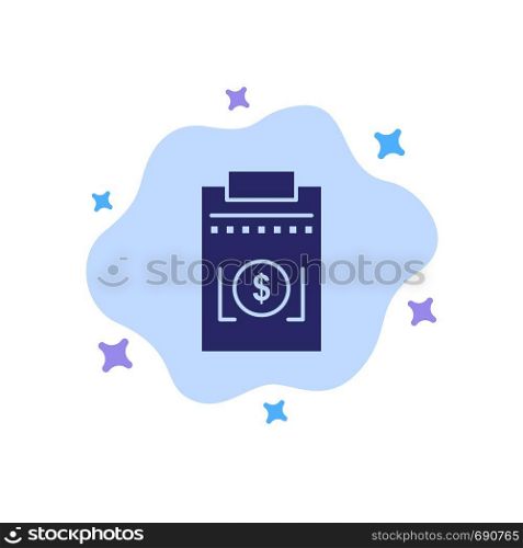 Expense, Business, Dollar, Money Blue Icon on Abstract Cloud Background