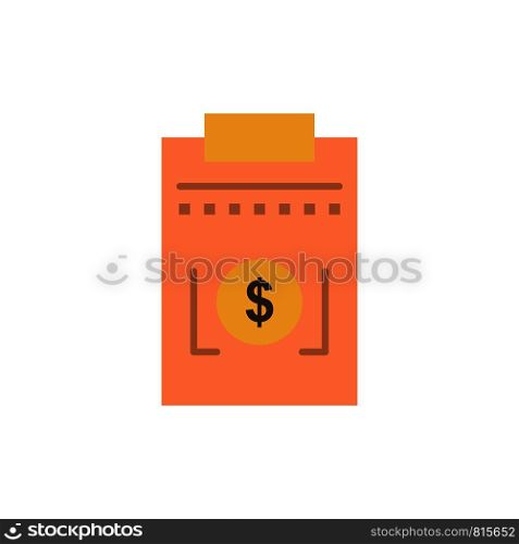 Expense, Business, Dollar, Money Flat Color Icon. Vector icon banner Template