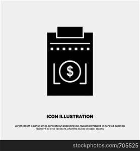 Expense, Business, Dollar, Money solid Glyph Icon vector