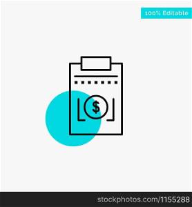 Expense, Business, Dollar, Money turquoise highlight circle point Vector icon