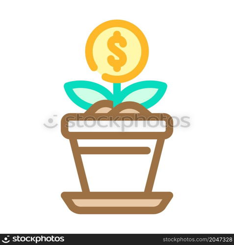 expense growing color icon vector. expense growing sign. isolated symbol illustration. expense growing color icon vector illustration