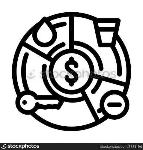 expense tracking line icon vector. expense tracking sign. isolated contour symbol black illustration. expense tracking line icon vector illustration