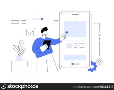 Experience design abstract concept vector illustration. User experience design, UX, UI element, web designer, software development service, mobile app testing, web page, menu abstract metaphor.. Experience design abstract concept vector illustration.