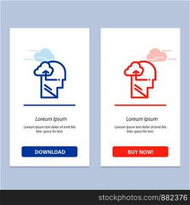 Experience, Gain, Mind, Head Blue and Red Download and Buy Now web Widget Card Template