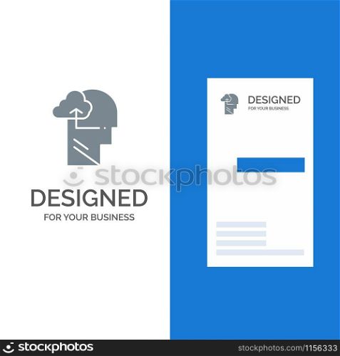 Experience, Gain, Mind, Head Grey Logo Design and Business Card Template