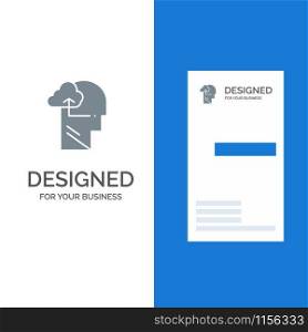 Experience, Gain, Mind, Head Grey Logo Design and Business Card Template