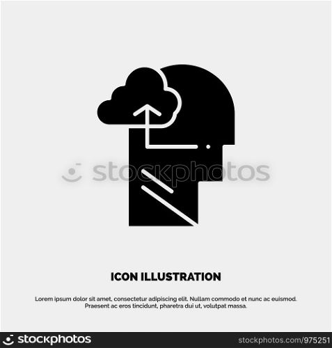 Experience, Gain, Mind, Head solid Glyph Icon vector