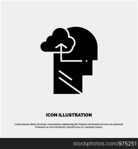 Experience, Gain, Mind, Head solid Glyph Icon vector