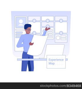 Experience maps isolated concept vector illustration. UX designer deals with experience maps, IT company office, software development business, user Journeys, user flows vector concept.. Experience maps isolated concept vector illustration.