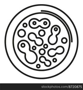 Experiment bacteria icon outline vector. Petri dish. Virus science. Experiment bacteria icon outline vector. Petri dish