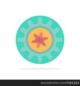 Experiment, Gear, Setting, Lab Abstract Circle Background Flat color Icon