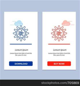 Experiment, Gear, Setting, Lab Blue and Red Download and Buy Now web Widget Card Template